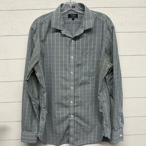 J. Crew Thompson Shirting Men's Green Plaid Button-Down Shirt. 80’s 2-Ply